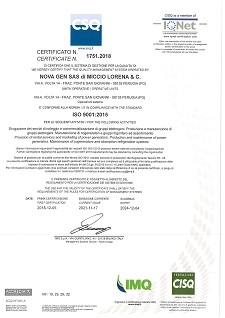 Novagen Certificazione ISO