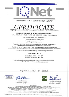 Novagen Certificazione ISO